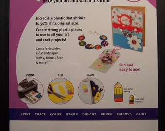 Grafix - Shrink Film InkJet Printable - White Shrink Plastic 6 sheets - 8.5x11 - Create Shrink Art from your own images!