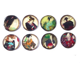 8 cabochon resin 25 mm Asian Japan theme