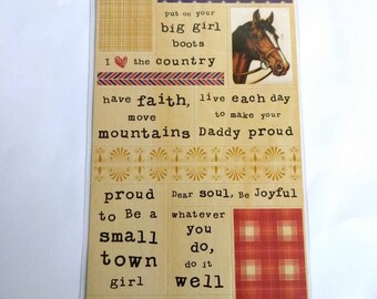 Cowgirl Tiny Text | 21 Stickers | Cosmo Cricket® | Country