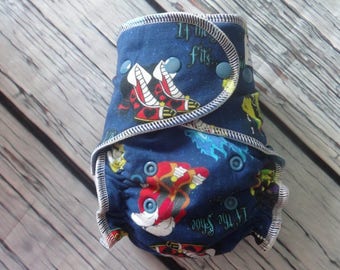 Fitted Cloth Diaper - Stay Dry Liner - Overnight Fitted - Optional Hemp or Bamboo Insert - If the Shoe Fits