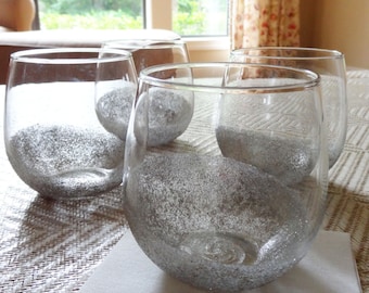 Set of 4 Handpainted Sparkling Tumblers