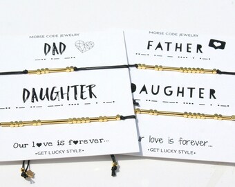 Father Daughter Morse Code Bracelets Dad Gift from daughter Gift for Dad Gift Father Daughter bracelets Clothing gift Dad and Daughter