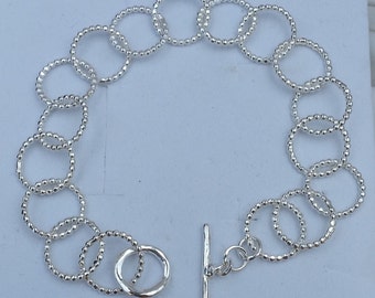 Silver Loop Bracelet ,Sterling Silver Charm Bracelet ,Handmade Silver Link Bracelet ,Silver Chain Bracelet ,Easter Gift ,Mother's Day Gift