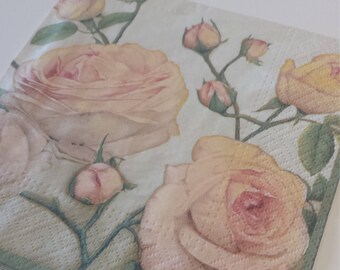 Decoupage Paper Napkins, Floral Napkins, Lunch Napkin, Rose, Collage, Craft, Scrapbooking, Paper Craft, Serviette, Decoupage