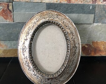 Vintage Silver and Bronze Picture Frame//Detailed Photo Frame// Antique Frame// Old picture Frame// Silver Photo Frame