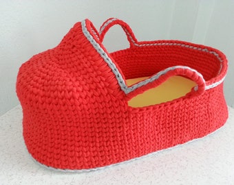 Crochet Baby Moses Basket, Baby bassinet, Crochet basket, Baby basket, baby carrier Eco friendly