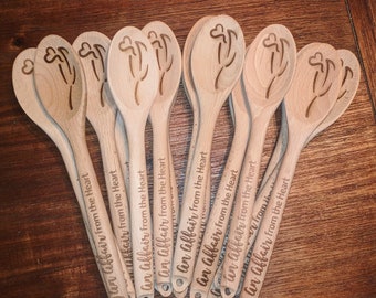 Your Business Logo Custom Personalized Engraved Wood Spoon | Client Gift Marketing Material | BULK ORDERING AVAILABLE Made To Order