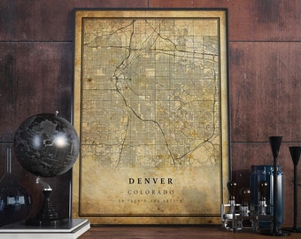 Denver map | Etsy Denver map | Etsy