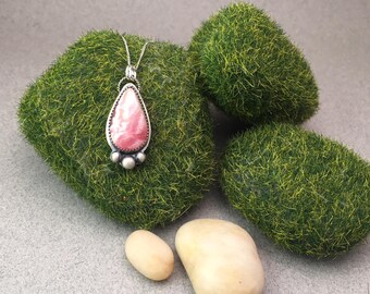 Rhodonchrosite Pendant set in sterling silver