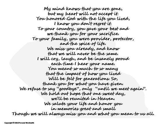 A Soldier's Remembrance Memorial Poem Digital Print Poem A Soldier's Remembrance Memorial Poem Digital Print Poem