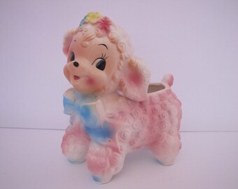 Vintage Ceramic Curly Lamb Planter