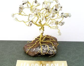 Sesame Jasper Gem Tree, Gemstone Tree, Wire Trees, Cute Desk Accessories, Tree of Life