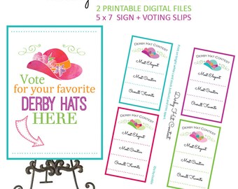 Kentucky Derby Game - Kentucky Derby Party Decorations - Kentucky Derby Party - Derby Game - Derby Party - Hat Contest - Printable