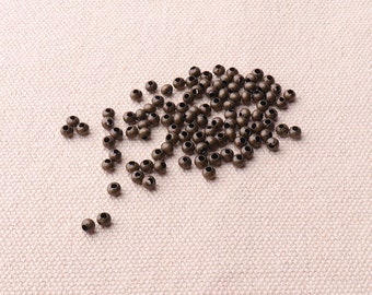 Bronze 3mm Small Round Beads Metal Spacer Beads 100 pcs Tiny Beads For Jewelry Making