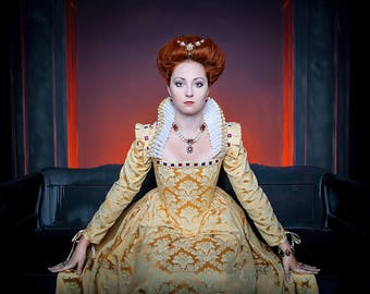 Elizabethan Yellow Dress, Elizabeth Throckmorton Renaissance Gown
