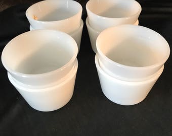 Vintage - Set of 8 Glasbake custard cups #55ramakins - custard - pudfing dishes