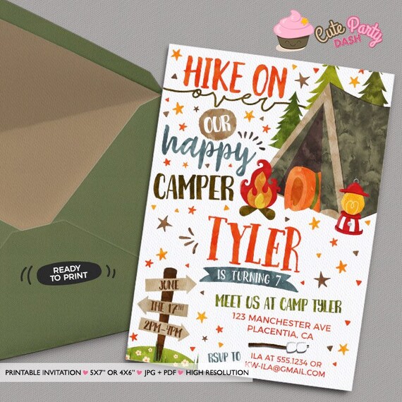 Printable Camp Out Birthday Invitations 10