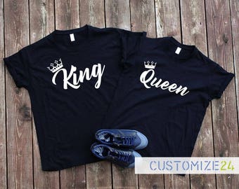 King and Queen shirts king and queen tees king queen couples T-shirt set king queen shirt king crown t-shirt queen crown t-shirt swag shirt