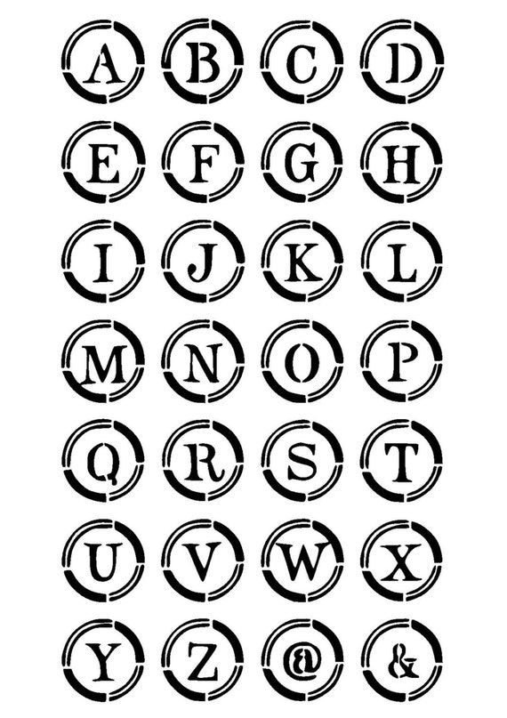 5.8/8.3 typewriter alphabet stencil. A5