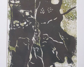Crevice - Linocut and Collograph Print