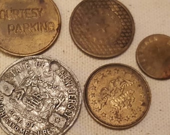 Assortment of Rare and Vintage Tokens 5 Pcs. TAKE A L@@K!!