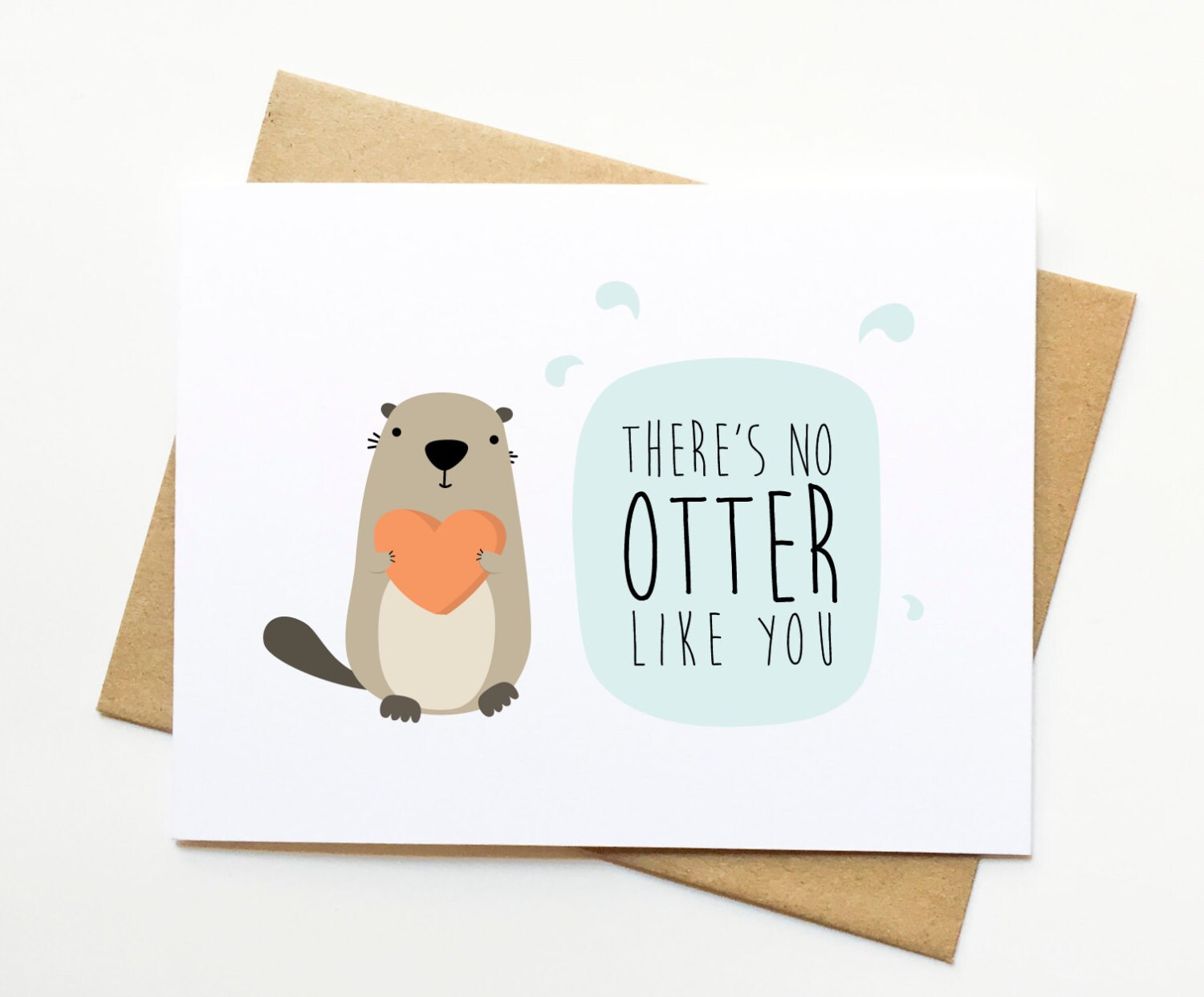 no otter like you valentine funny love pun card