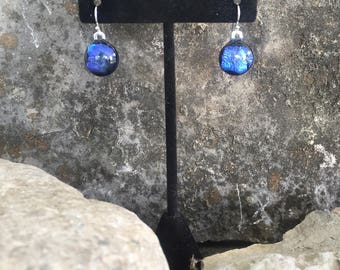 Dichroic fused glass earrings