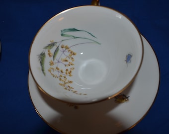 ON SALE One Vintage Teacup and Saucer by Heinrich and Co. Bavaria Germany