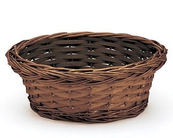 Round Dark Stained Willow Basket SALE