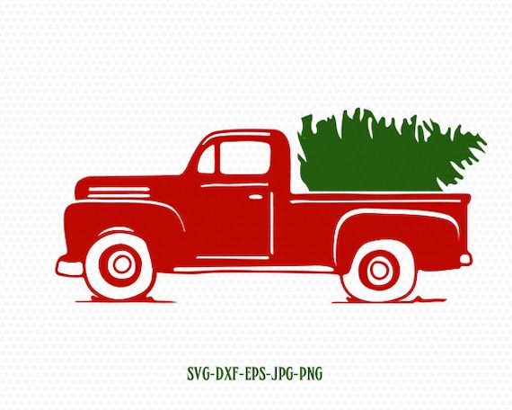 truck tree retro vintage winter holiday svgmerry