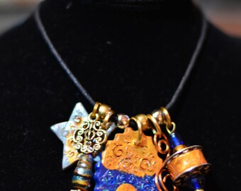 Whimsical Clay Pendant Necklace
