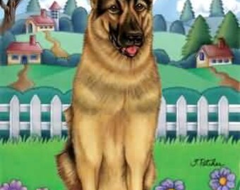 German Shepherd TP Spring Flag: 28 x 40 inches