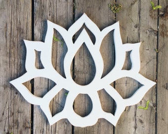Reclaimed wood wall art / Lotus Flower Wood Wall Art / Lotus art