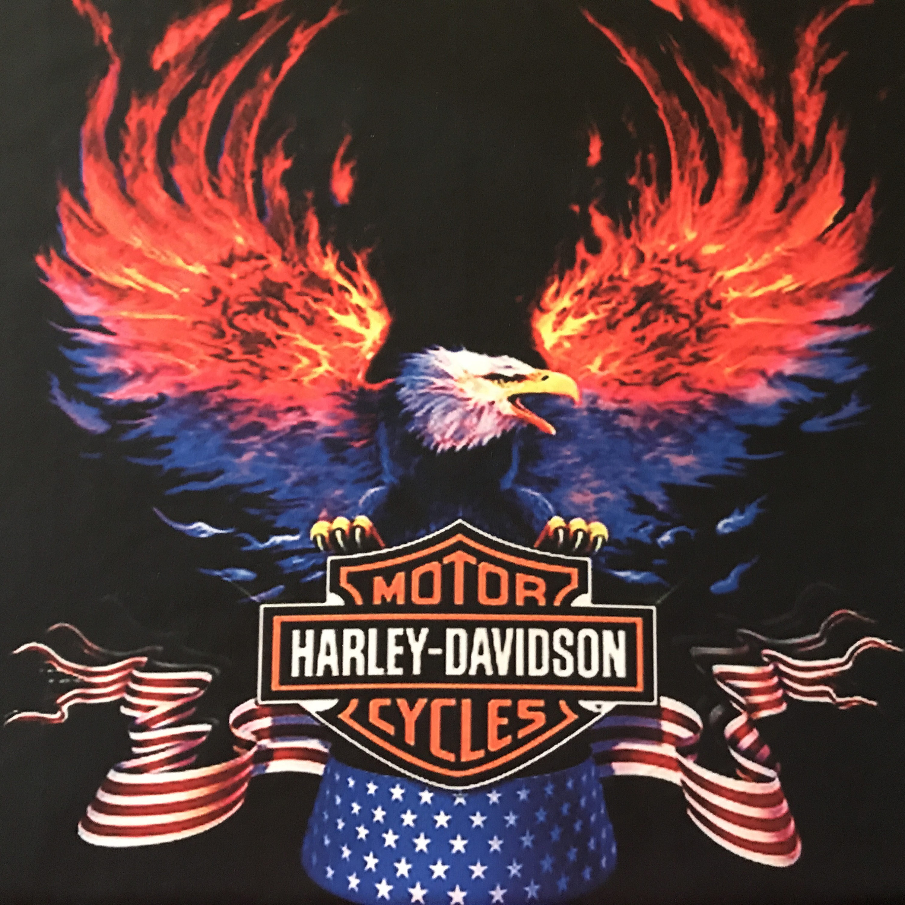 XL Polyester Blend Fabric FQ - Harley Davidson Motor Cycles Shield ...