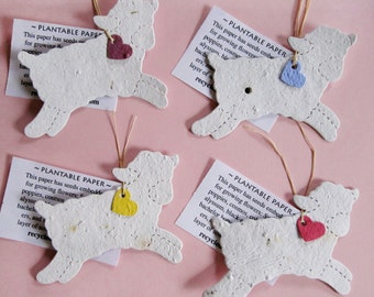 15 Plantable Seed Paper Lambs Baptism Favors - Christening Favors - White Flower Seed Lambs