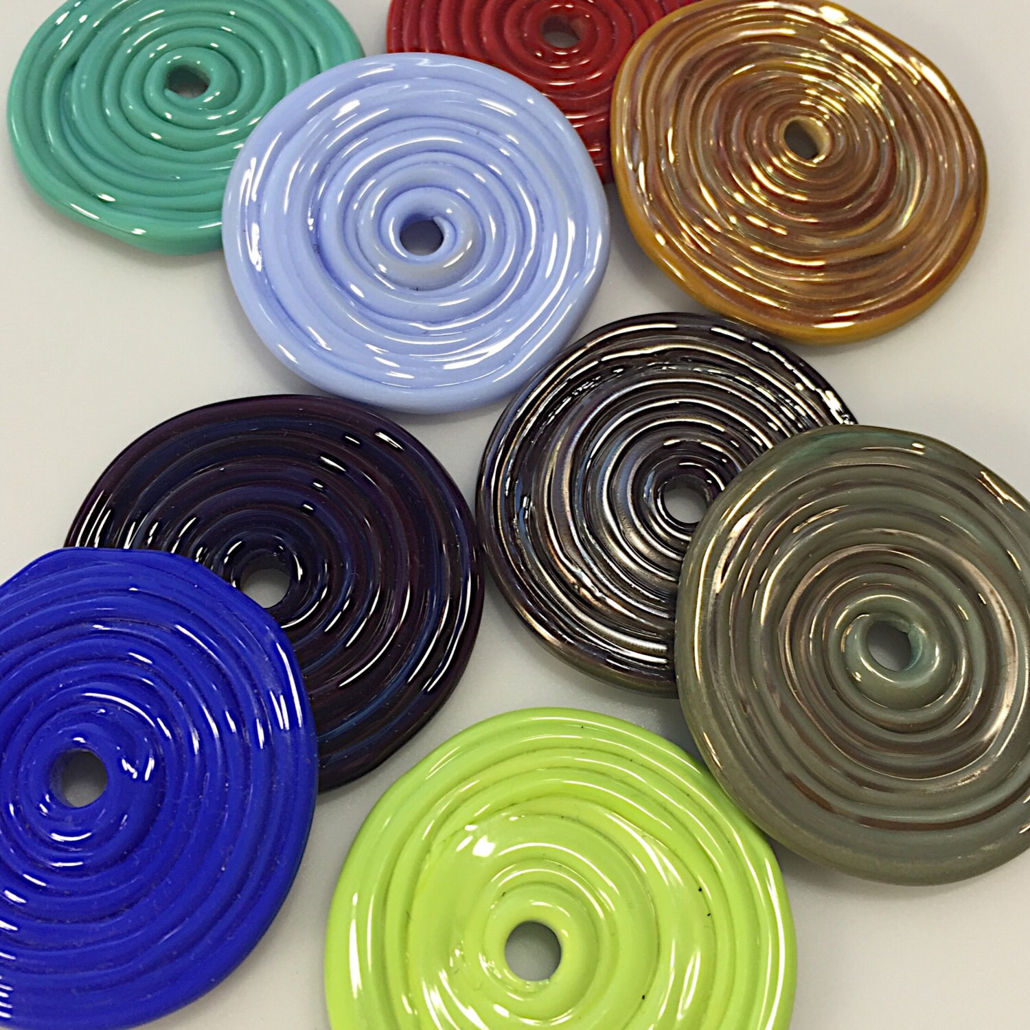 Large glass Disc bead by Thornburg Bead Studio Artisan Made