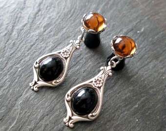 Victorian Dangle Plugs - 10g - 8g - 6g - 4g - 2g - 0g - Drop Gauges - Made to Order Plug Earrings