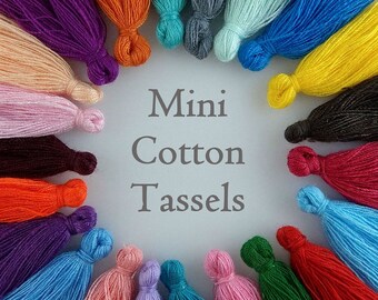 Cotton Tassel, Mini Tassel, 20/50/100pc, Mixed Colours, 25-35mm, Boho Tassel, Moroccan Tassel, Little Tassels, TS111