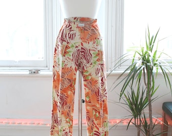 Vintage 90s Pattern Stretch Flare Trousers