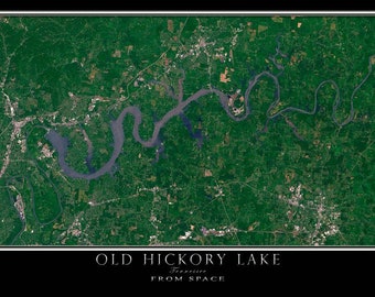Old Hickory Lake Tennessee Satellite Poster Map