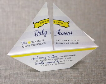 3D Nautical Invitation Origami Sailboat DIY