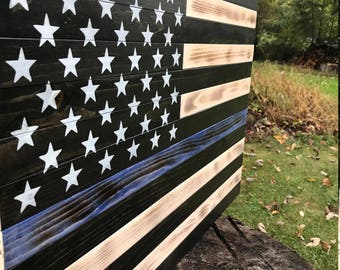 Gun Concealment Cabinet Thin Blue Line Locking Hidden Gun Cabinet Gun Storage Gun Rack Gun Case Gun Safe American Flag Gift For Him