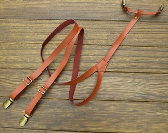 Wedding Suspender retro Leather Suspenders1.9cm width Mens Suspenders Party Suspenders Casual Suspenders.Dress Suspenders Gentleman belt