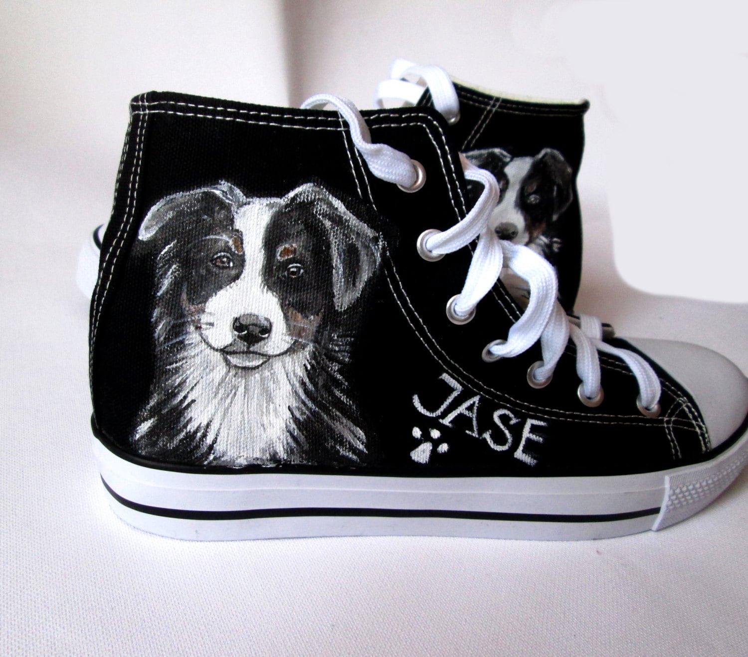 Custom handpainted shoes with YOUR DOG custom dog sneakers