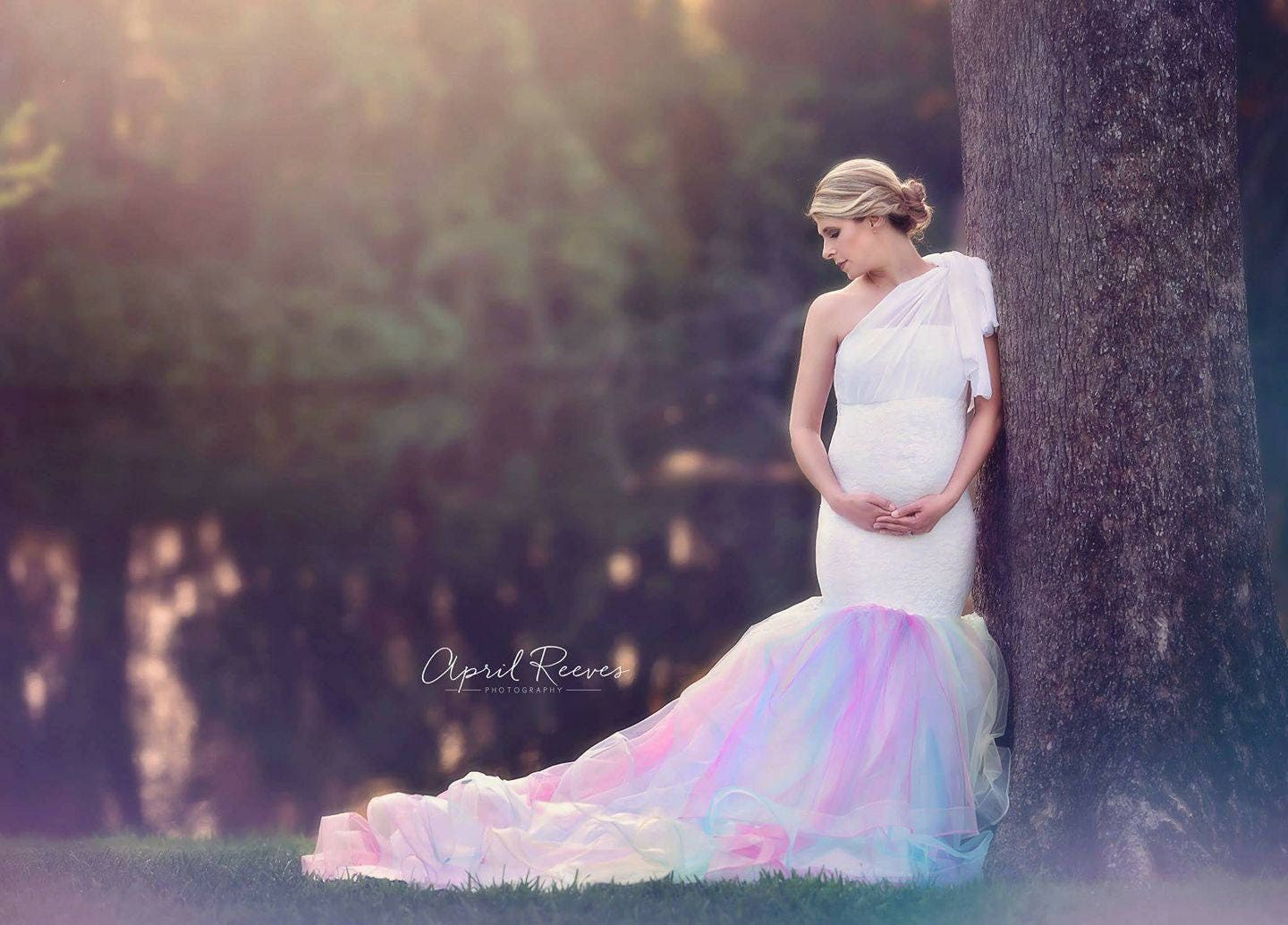 The Faith Rainbow Maternity Gown Maternity Dress