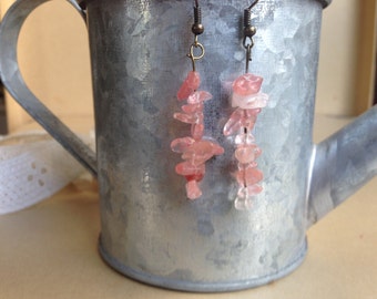 cherry quartz earrings