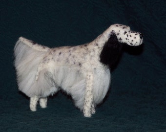 English Setter needle felted dog example custom made to order