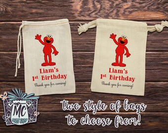 10 Elmo Birthday Favor Bag - Elmo Party Favor Bag - Set of 10 -