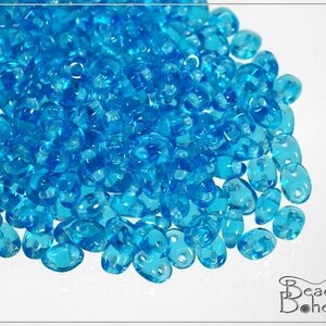 Transparent Aquamarine Czech Preciosa TWIN Pressed Beads 3x5 mm, 20 g (7161)
