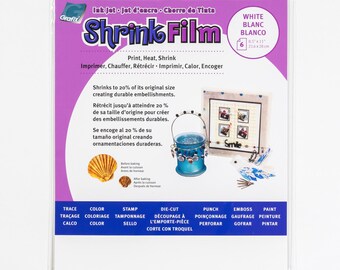 Grafix Shrink Film 8 1/2 x 11 in. Ink Jet White 6 pc. New!!